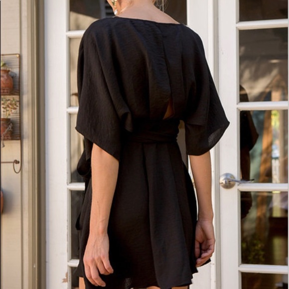 Black Wrap Mini Dress W/Tags (Small) - Picture 6 of 6